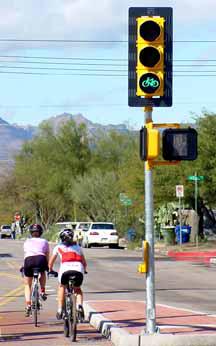 Traffic signal for bicycles, Tucson, Arizona